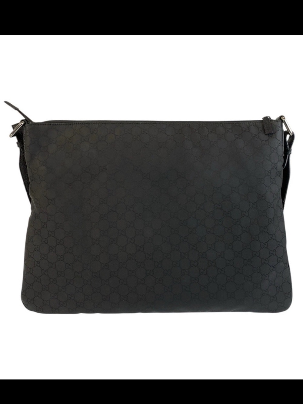 Gucci Black GG Monogram Messenger Bag with Web Strap - Picture 2 of 13